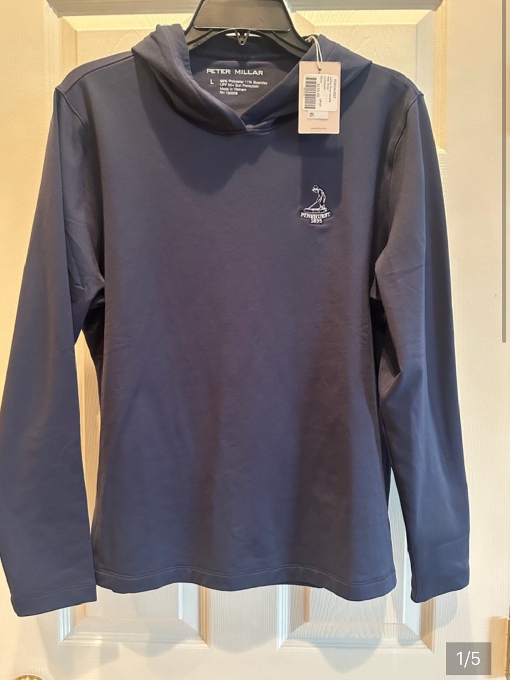 Peter Millar Ladies Navy Hooded Performance Long Sleeve